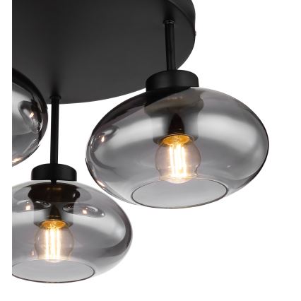 Globo - Lustru aplicat 3xE27ILLU/40W/230V negru