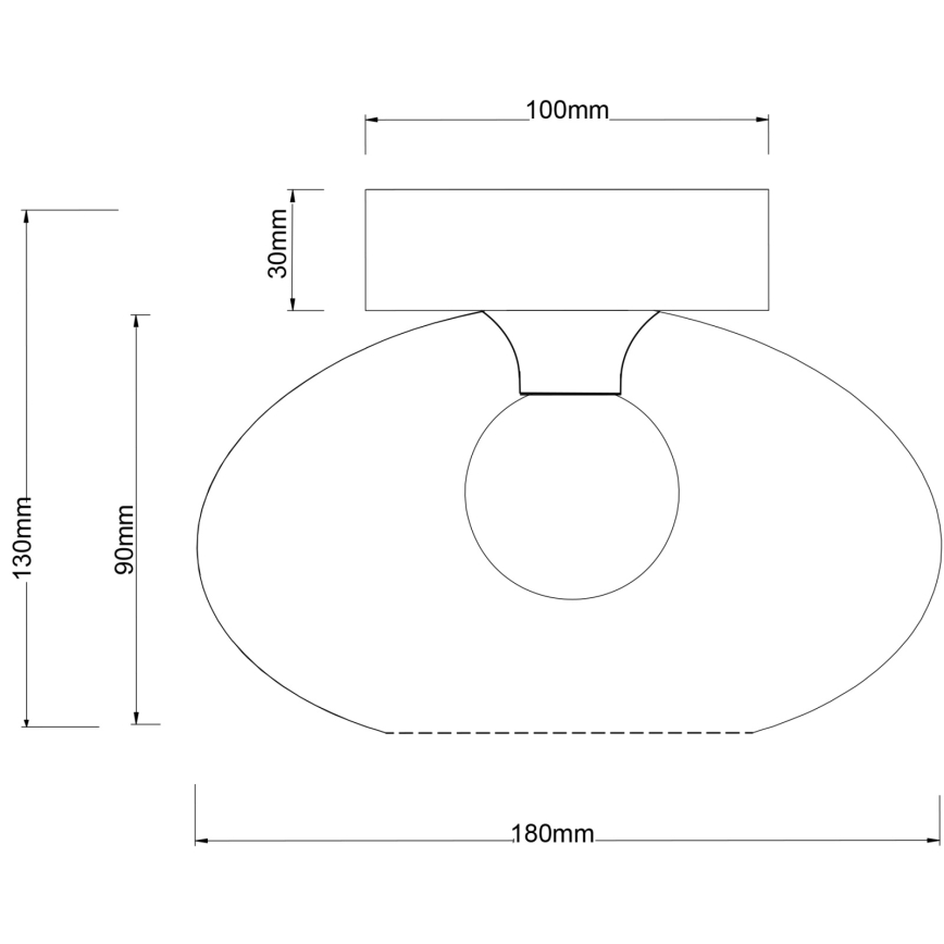 Globo - Plafonieră 1xE27ILLU/40W/230V neagră