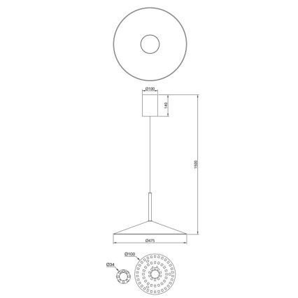 Globo - Lustră LED suspendată pe cablu LED/18W/230V 4000K neagră