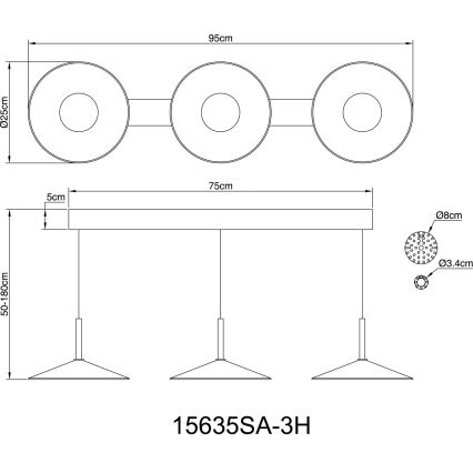 Globo - Lustru LED suspendat cu cablu LED/24W/230V 4000K bej