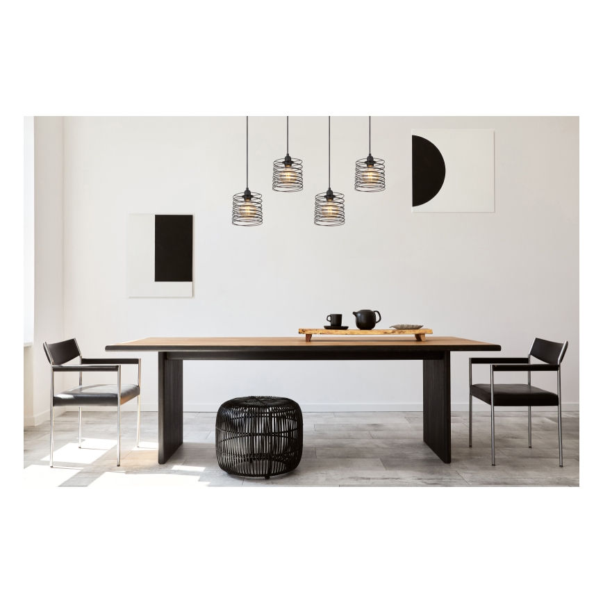 Globo 15640-4H - candelabru suspendat pe cablu TILLY 4xE27/60W/230V, negru