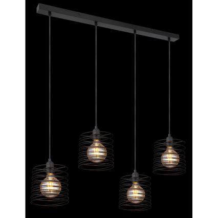 Globo 15640-4H - candelabru suspendat pe cablu TILLY 4xE27/60W/230V, negru
