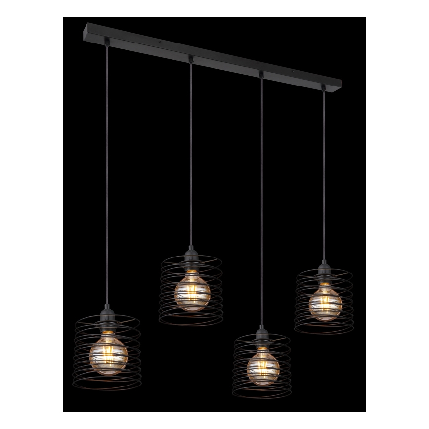 Globo 15640-4H - candelabru suspendat pe cablu TILLY 4xE27/60W/230V, negru
