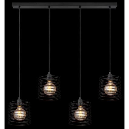 Globo 15640-4H - candelabru suspendat pe cablu TILLY 4xE27/60W/230V, negru