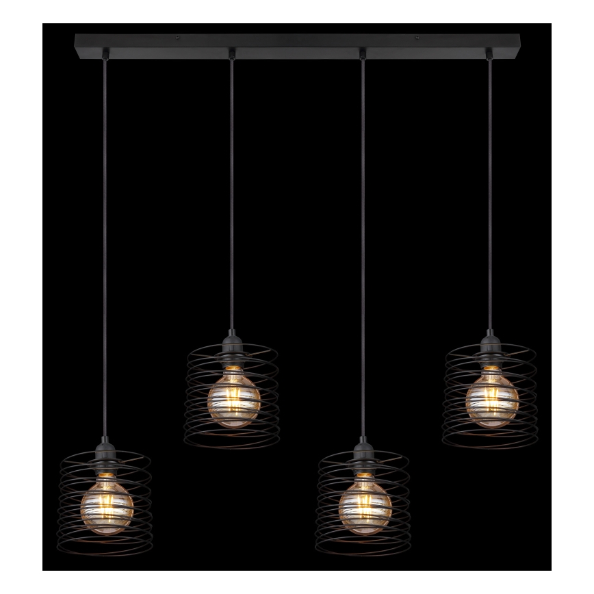 Globo 15640-4H - candelabru suspendat pe cablu TILLY 4xE27/60W/230V, negru