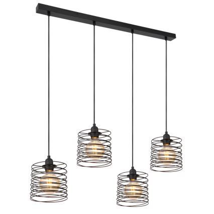 Globo 15640-4H - candelabru suspendat pe cablu TILLY 4xE27/60W/230V, negru