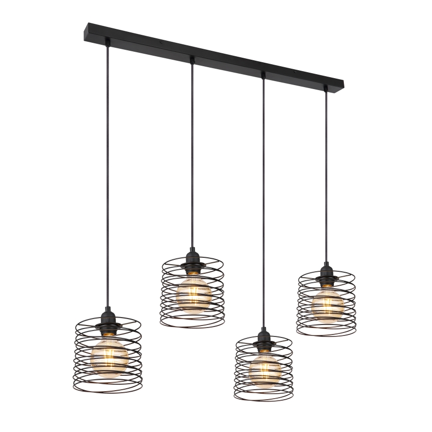 Globo 15640-4H - candelabru suspendat pe cablu TILLY 4xE27/60W/230V, negru