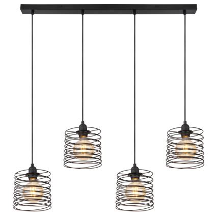 Globo 15640-4H - candelabru suspendat pe cablu TILLY 4xE27/60W/230V, negru