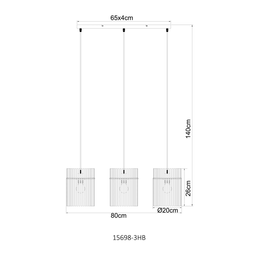 Globo - Lustră cu cablu, 3x E27/60W/230V