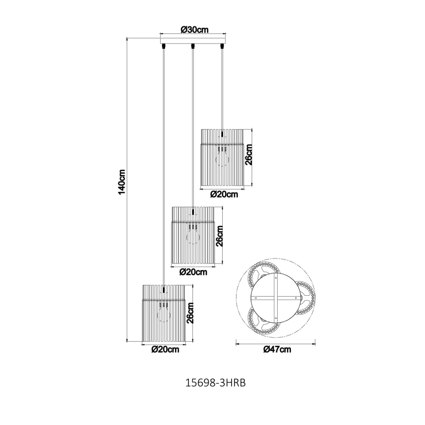 Globo - Lustră suspendată pe cablu 3xE27/60W/230V