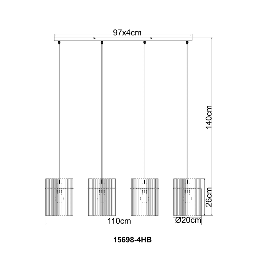 Globo - Lustră suspendată pe cablu 4xE27/60W/230V