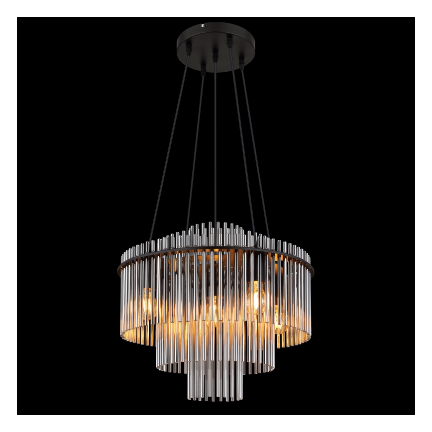 Globo - Lustră suspendată pe cablu 5xE27/60W/230V neagră