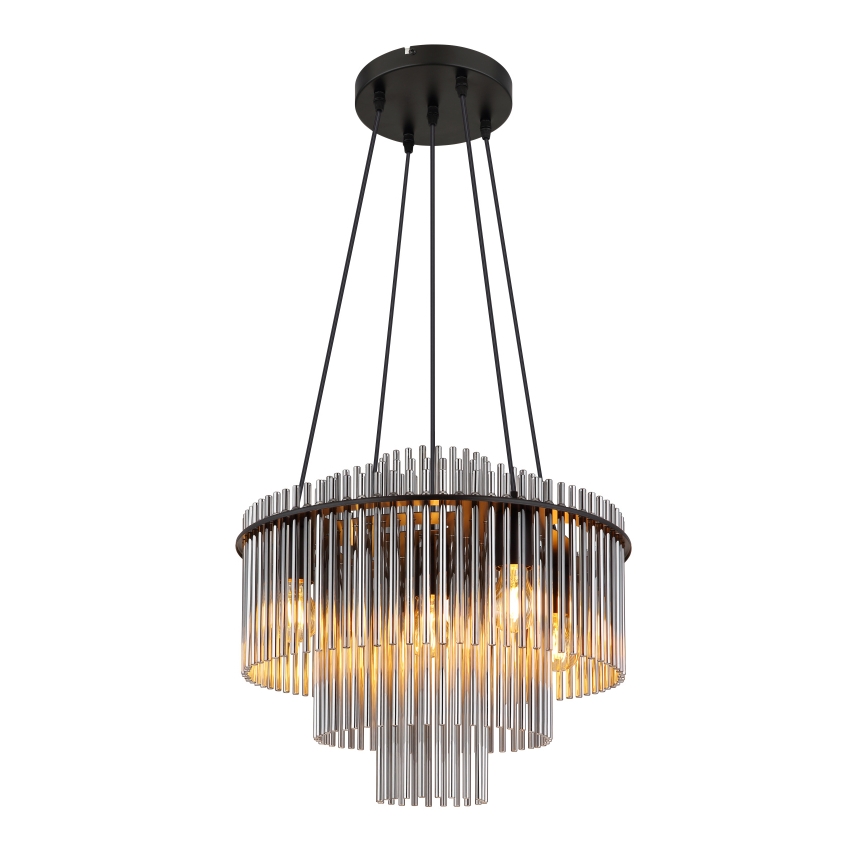 Globo - Lustră suspendată pe cablu 5xE27/60W/230V neagră