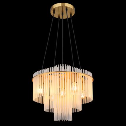 Globo - Candelabru suspendat pe cablu 5xE27/60W/230V auriu