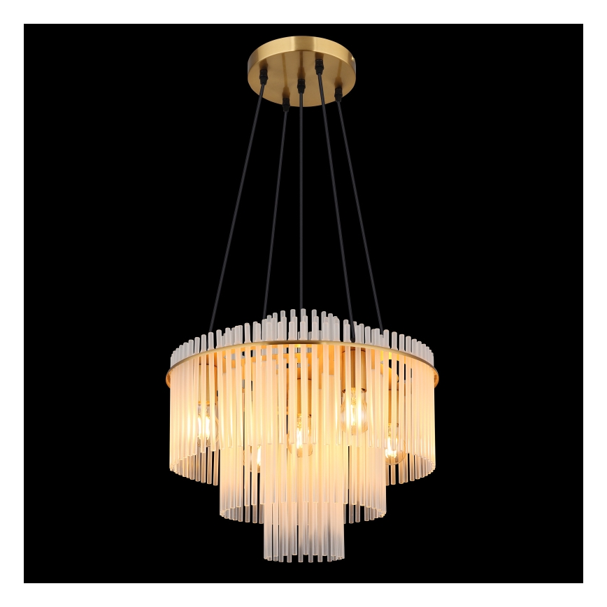Globo - Candelabru suspendat pe cablu 5xE27/60W/230V auriu