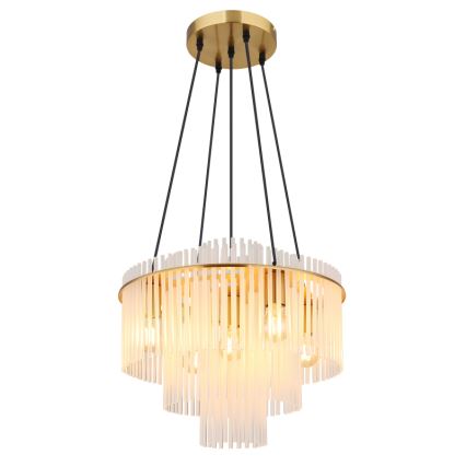 Globo - Candelabru suspendat pe cablu 5xE27/60W/230V auriu