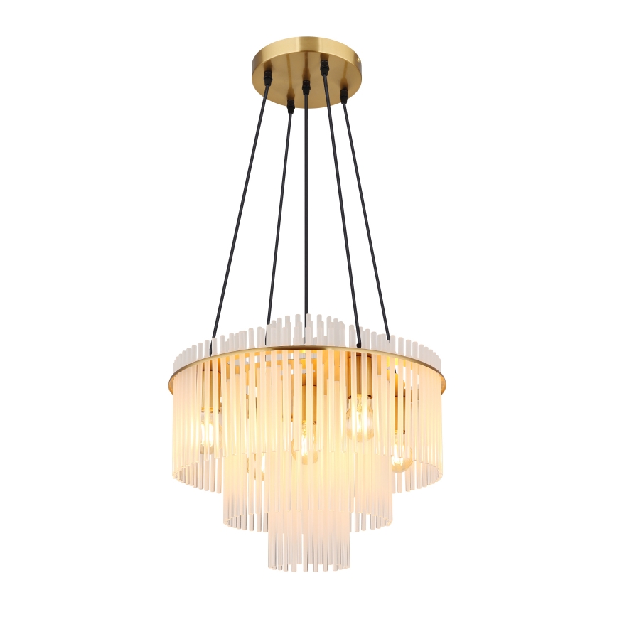 Globo - Candelabru suspendat pe cablu 5xE27/60W/230V auriu