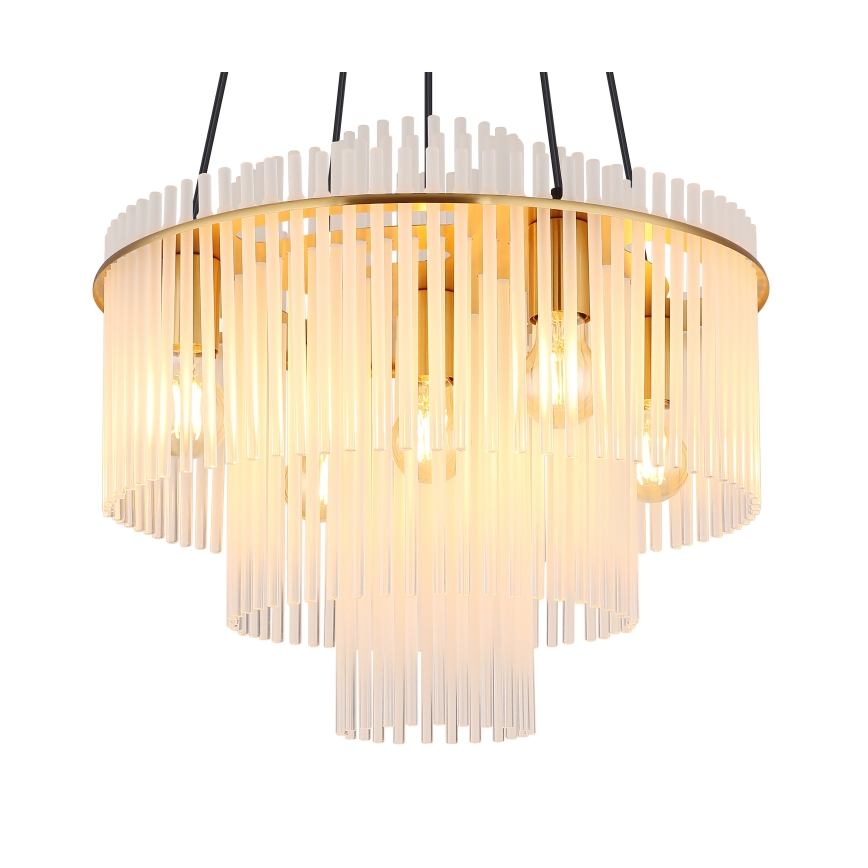 Globo - Candelabru suspendat pe cablu 5xE27/60W/230V auriu