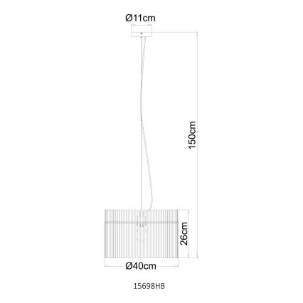 Globo - Lustra suspendată pe cablu, 1xE27/60W/230V, Ø 40 cm, crem