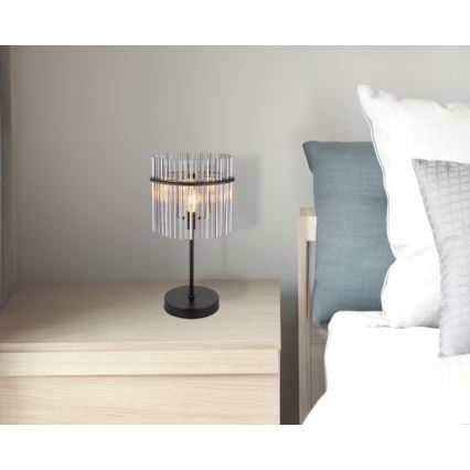 Globo - Lampă de masă 1xE27/60W/230V, Ø 30 cm, neagră