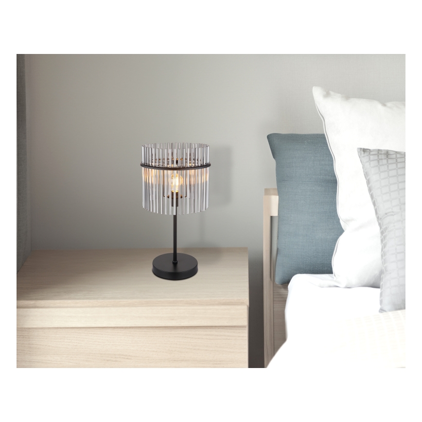 Globo - Lampă de masă 1xE27/60W/230V, Ø 30 cm, neagră
