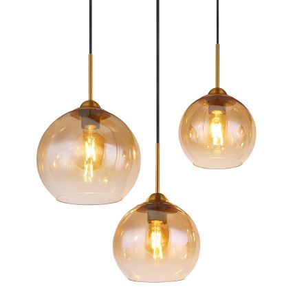 Globo - Lustru suspendat pe cablu 6xE27/60W/230V alamă