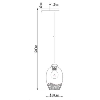 Globo - Lustră suspendată pe cablu 1xE27/60W/230V Ø 22 cm, aurie