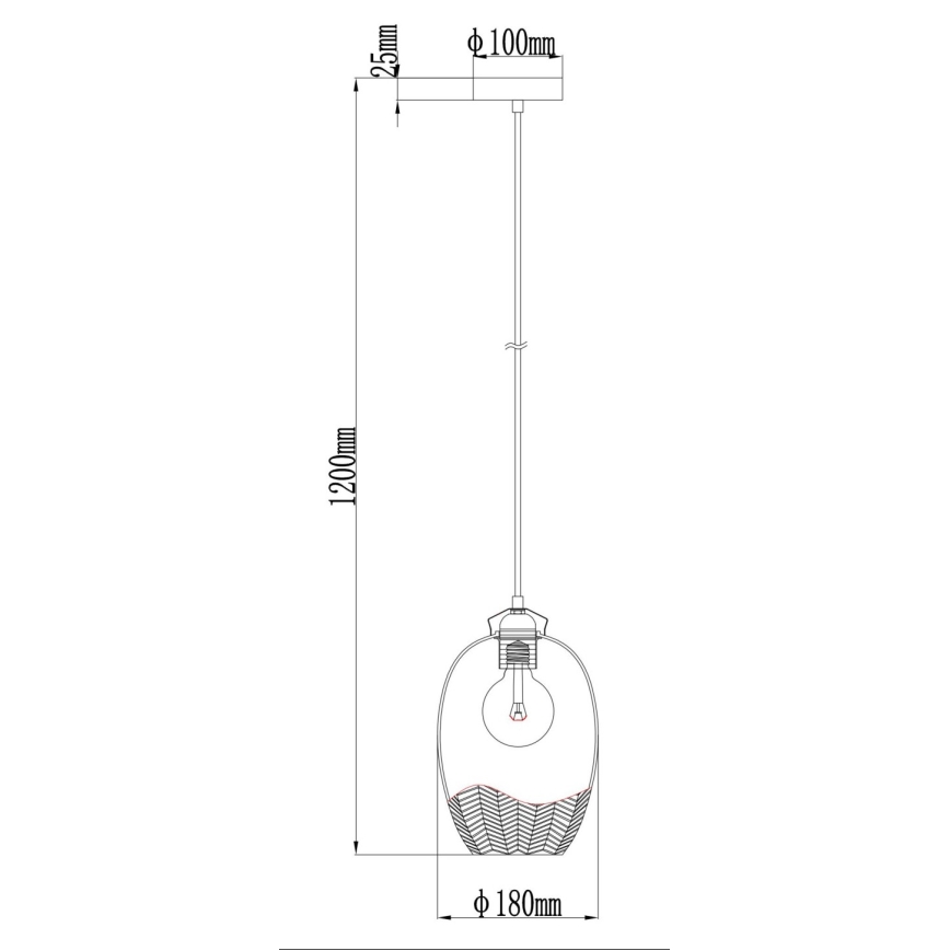 Globo - Lustră suspendată pe cablu 1xE27/60W/230V Ø 22 cm, aurie