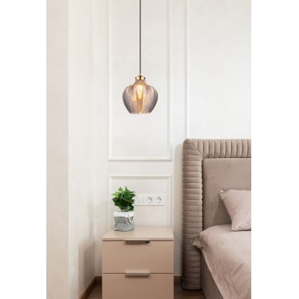 Globo - Lustra pe cablu 1xE27/60W/230V Ø 22 cm fumurie