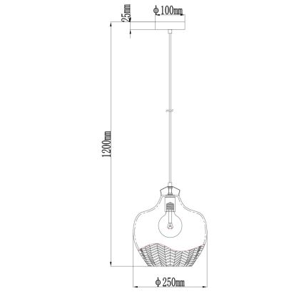 Globo - Lustra pe cablu 1xE27/60W/230V Ø 22 cm fumurie