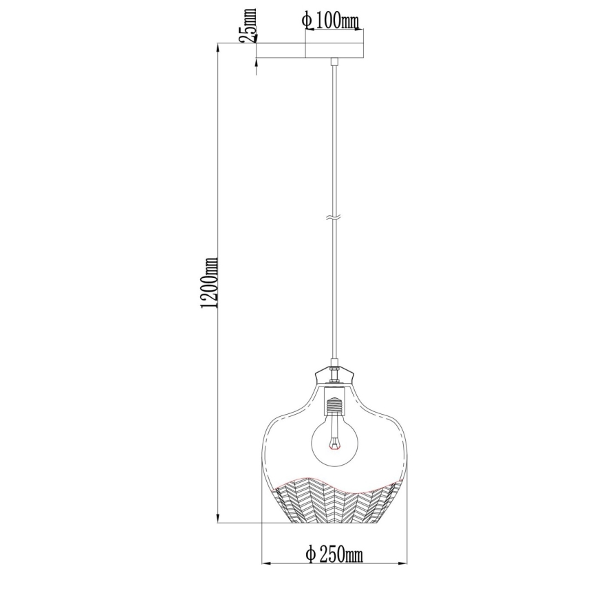 Globo - Lustra pe cablu 1xE27/60W/230V Ø 22 cm fumurie