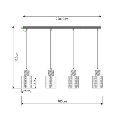 Globo - Lustră suspendată pe cablu 4xE27/40W/230V