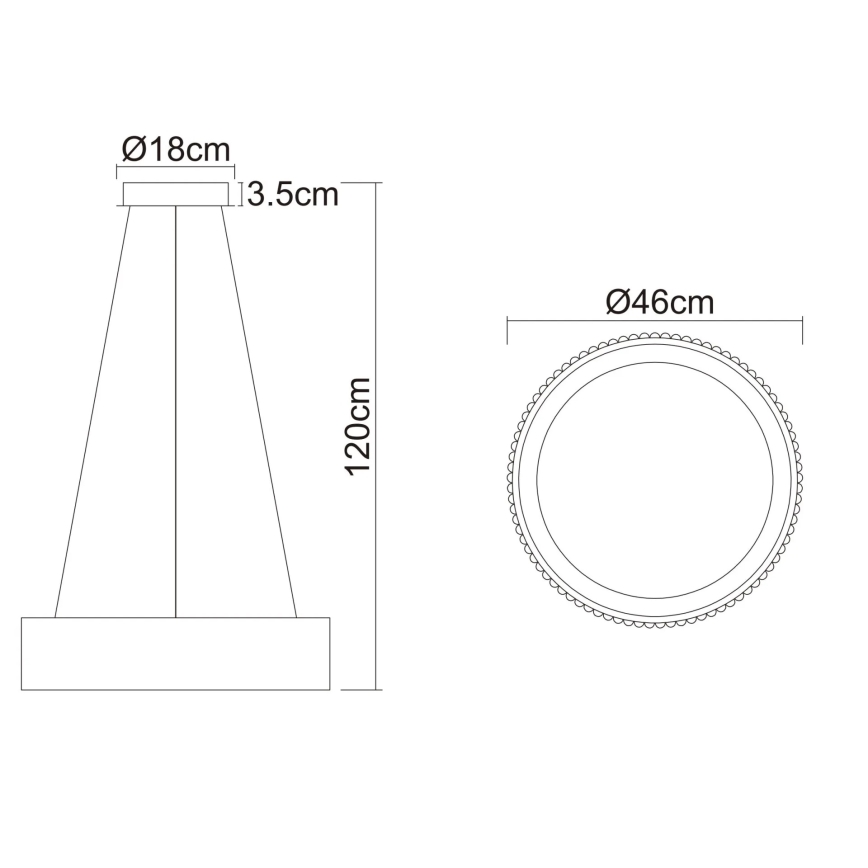 Globo - Lustru LED suspendat pe cablu LED/45W/230V 2700/4000/6000K Ø 46 cm alb