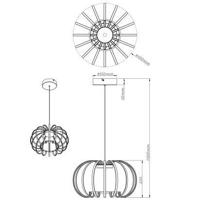 Globo - Lustră LED dimerizabilă suspendată pe cablu, LED/40W/230V, 3000K, neagră