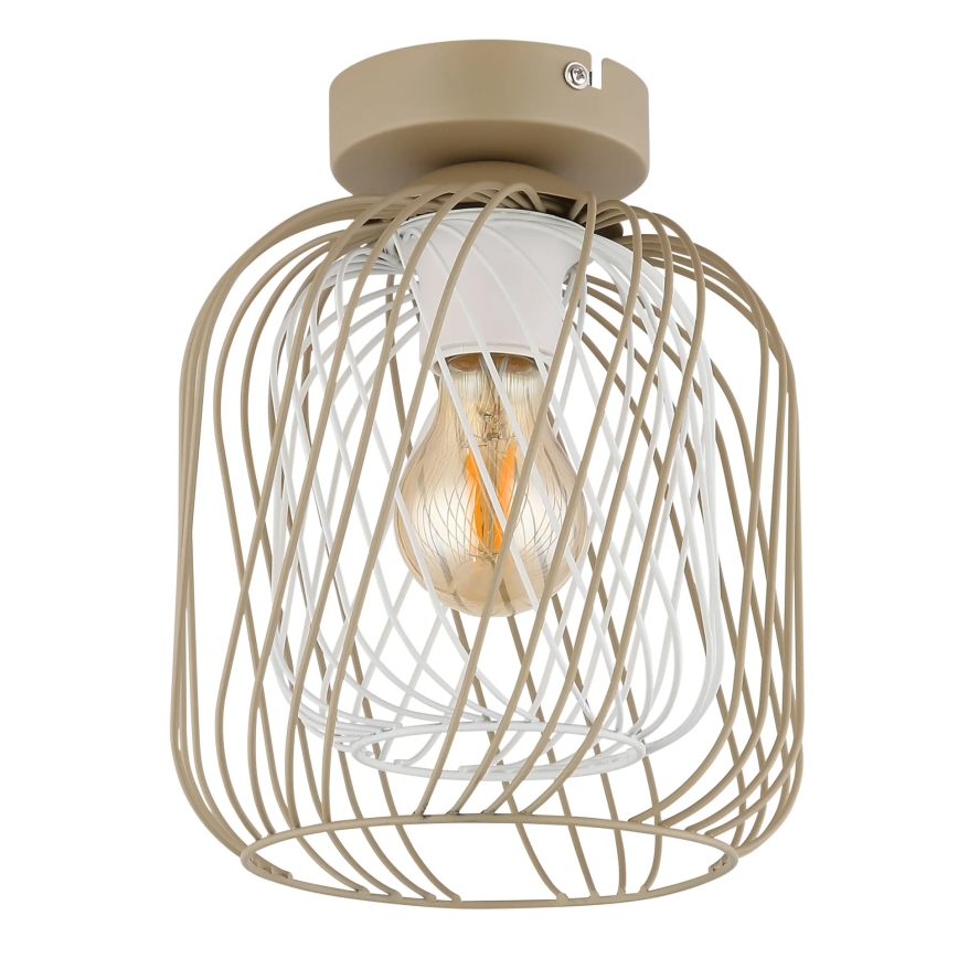 Globo - Plafonieră 1xE27/40W/230V, Ø 18 cm, bej/alb