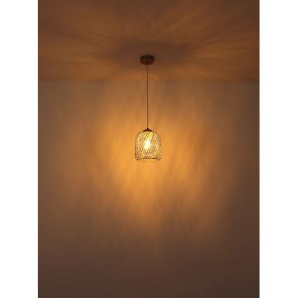Globo - Pendul pe cablu 1xE27/40W/230V Ø 18 cm bej/alb