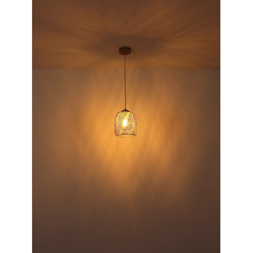 Globo - Pendul pe cablu 1xE27/40W/230V Ø 18 cm bej/alb