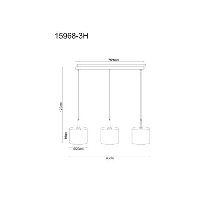 Globo - Lustră suspendată pe cablu 3xE27/40W/230V