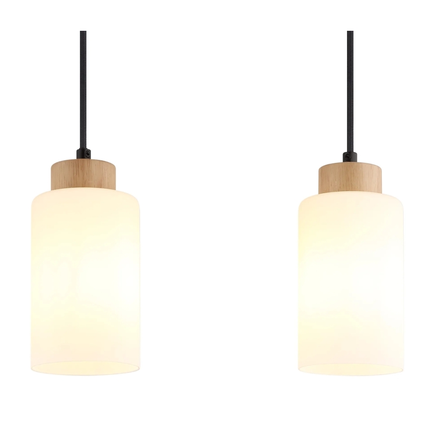 Globo - Lustră suspendată pe cablu 3xE27/60W/230V stejar/alb
