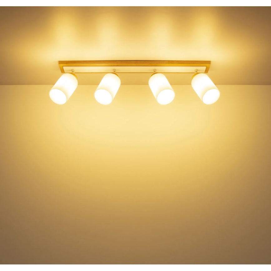 Globo - Corp de iluminat tip spot 4xE27/60W/230V stejar/alb