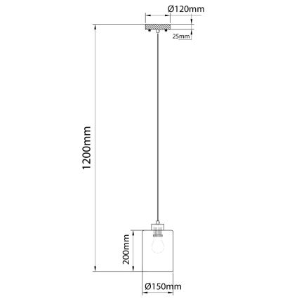 Globo - Pendul pe cablu 1xE27/60W/230V stejar/alb