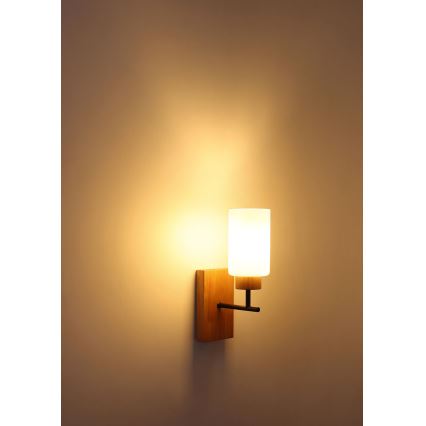 Globo - Lampă de perete 1xE27/60W/230V stejar/alb