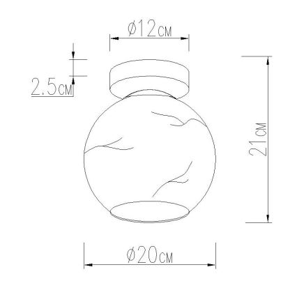 Globo - Plafonieră 1xE27/60W/230V, diametru 20 cm