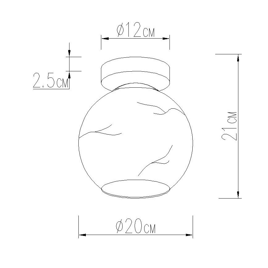 Globo - Plafonieră 1xE27/60W/230V, diametru 20 cm