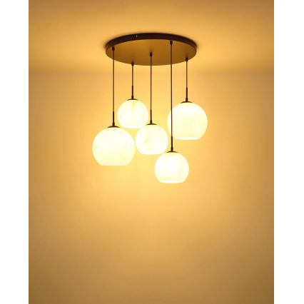 Globo - Candelabru suspendat pe cablu, 5x E27/60W/230V, diam. 75 cm