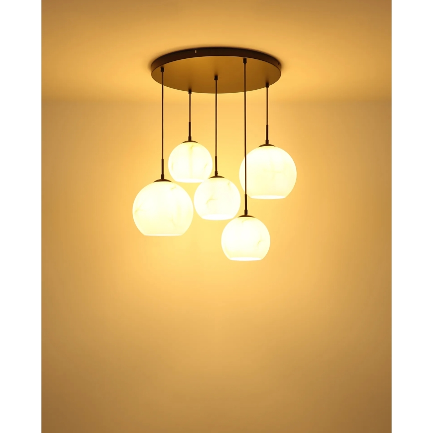 Globo - Candelabru suspendat pe cablu, 5x E27/60W/230V, diam. 75 cm