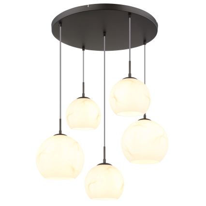 Globo - Candelabru suspendat pe cablu, 5x E27/60W/230V, diam. 75 cm