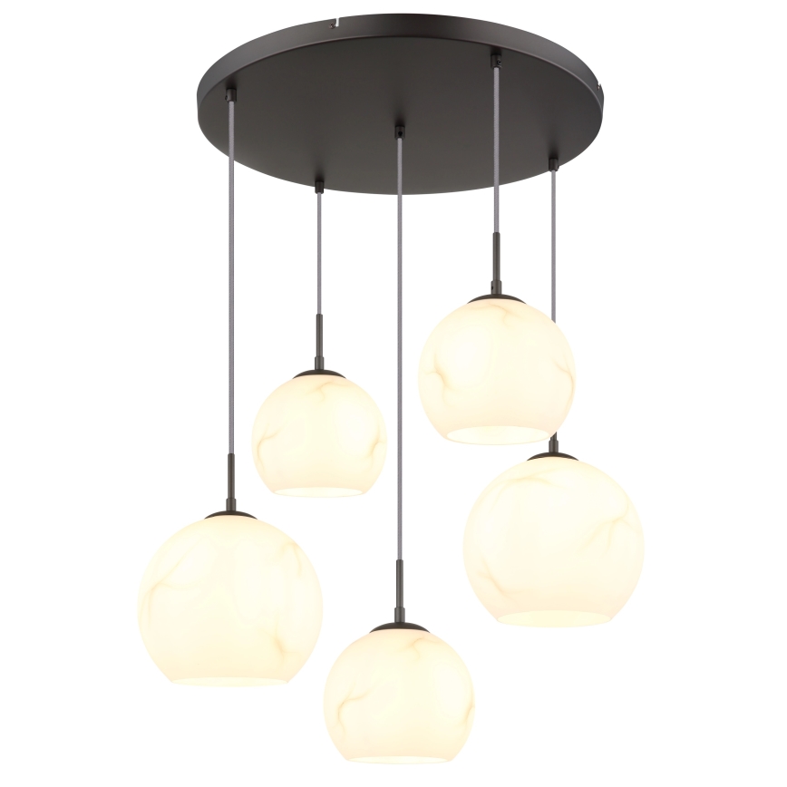 Globo - Candelabru suspendat pe cablu, 5x E27/60W/230V, diam. 75 cm