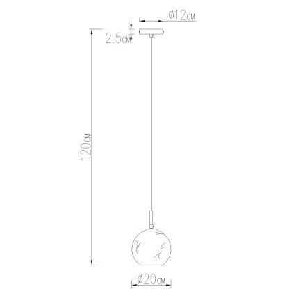 Globo - Lustră suspendată pe cablu 1xE27/60W/230V diam. 20 cm