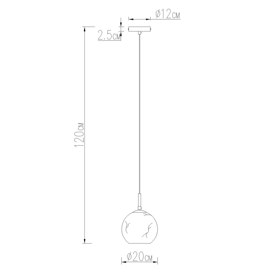 Globo - Lustră suspendată pe cablu 1xE27/60W/230V diam. 20 cm